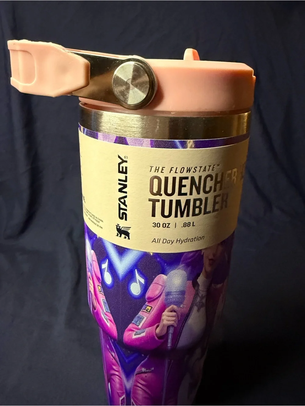 Stanley Pink Handle H2.0 Tumbler with Illustrated Band k-pop Demon Hunter